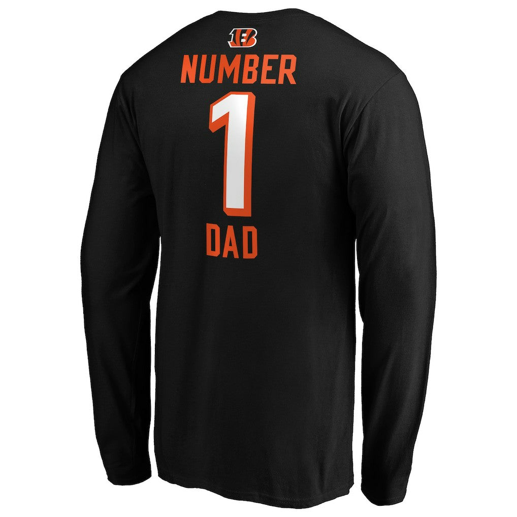 Cincinnati Bengals #1 Dad Long Sleeve Team Logo T-Shirt Black - NFL