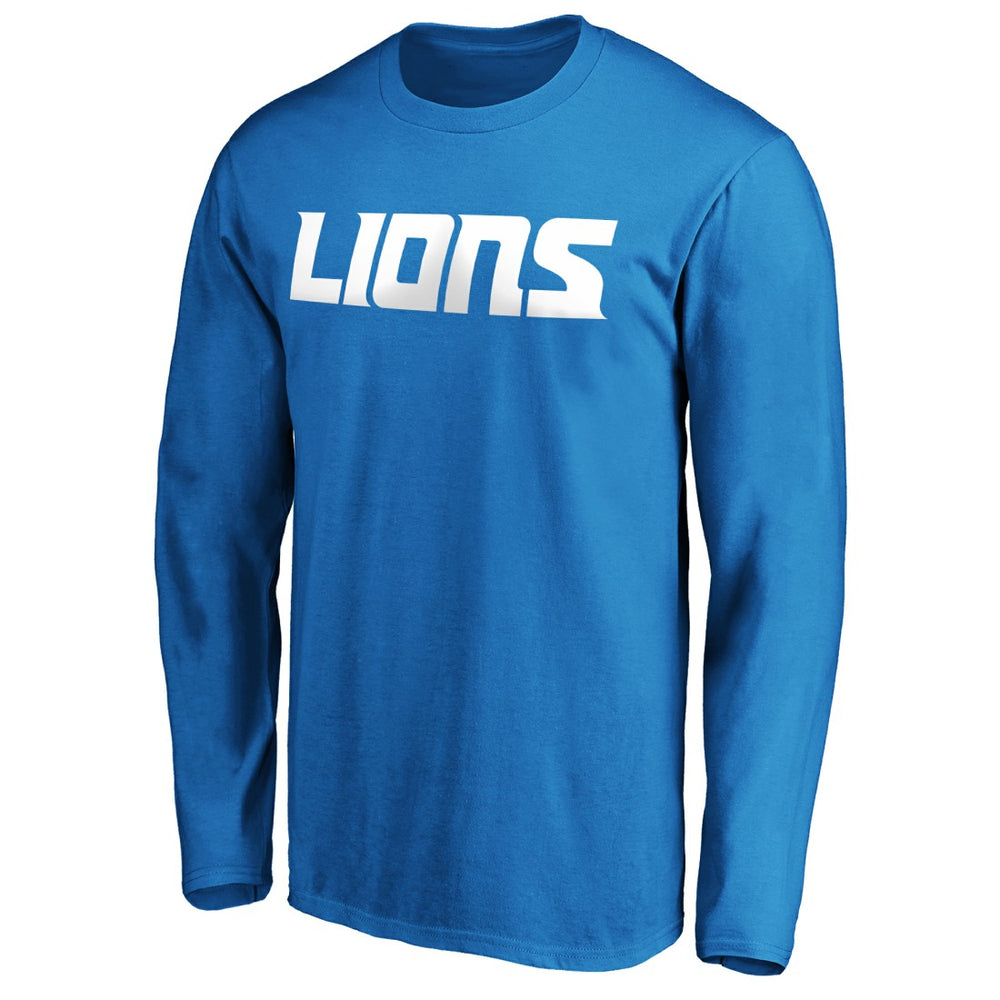 Detroit Lions #1 Dad Long Sleeve Team Logo T-Shirt Blue - NFL