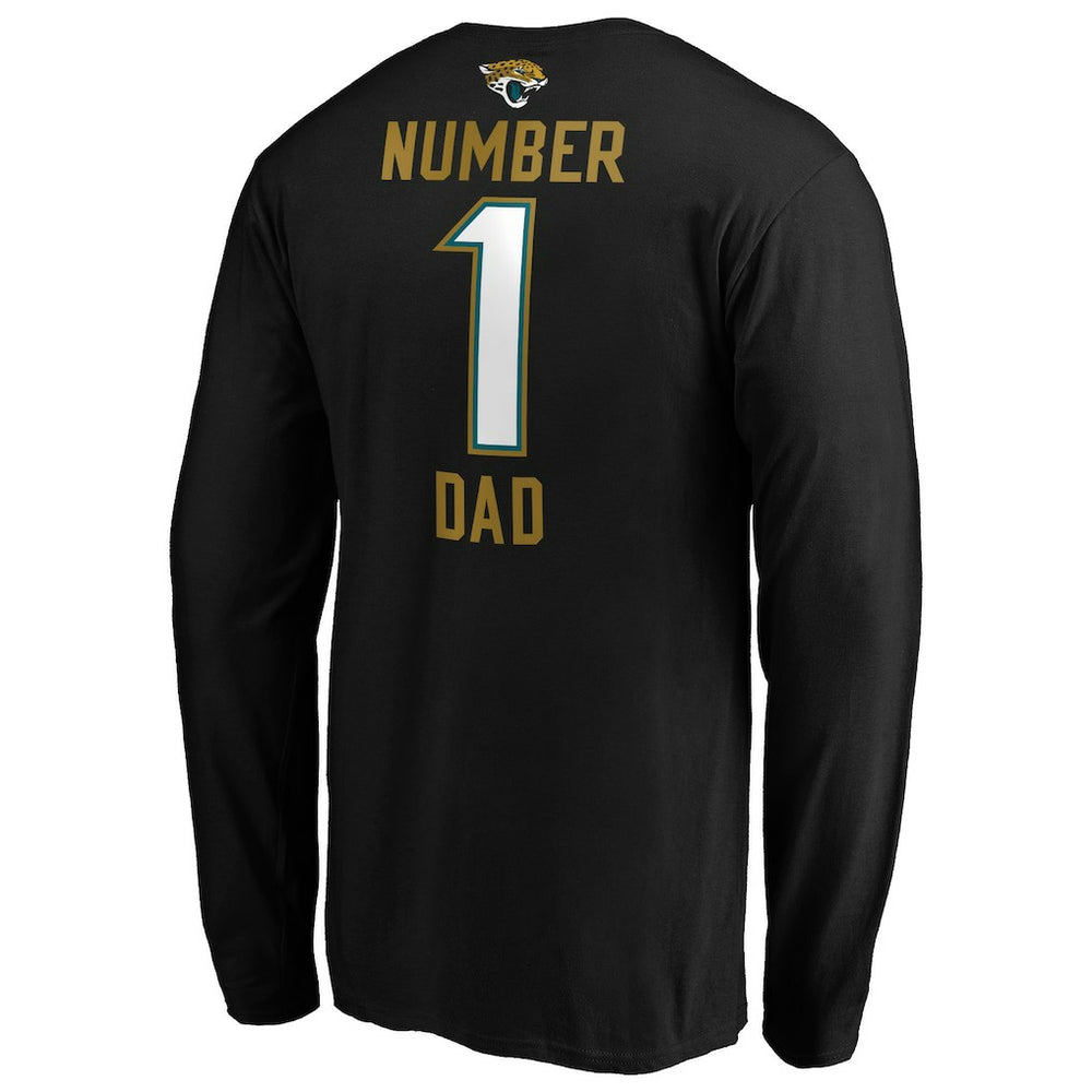 Jacksonville Jaguars #1 Dad Long Sleeve Team Logo T-Shirt Black - NFL