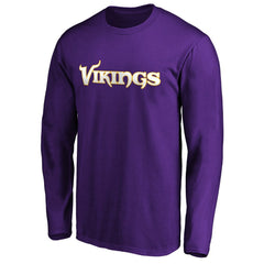 Minnesota Vikings #1 Dad Long Sleeve Team Logo T-Shirt Purple - NFL