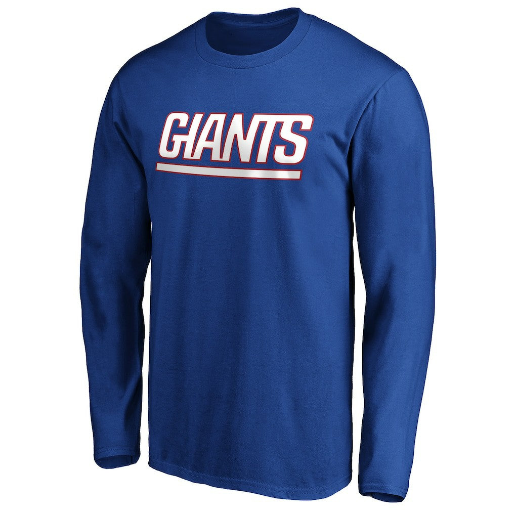 New York Giants #1 Dad Long Sleeve Team Logo T-Shirt Royal - NFL