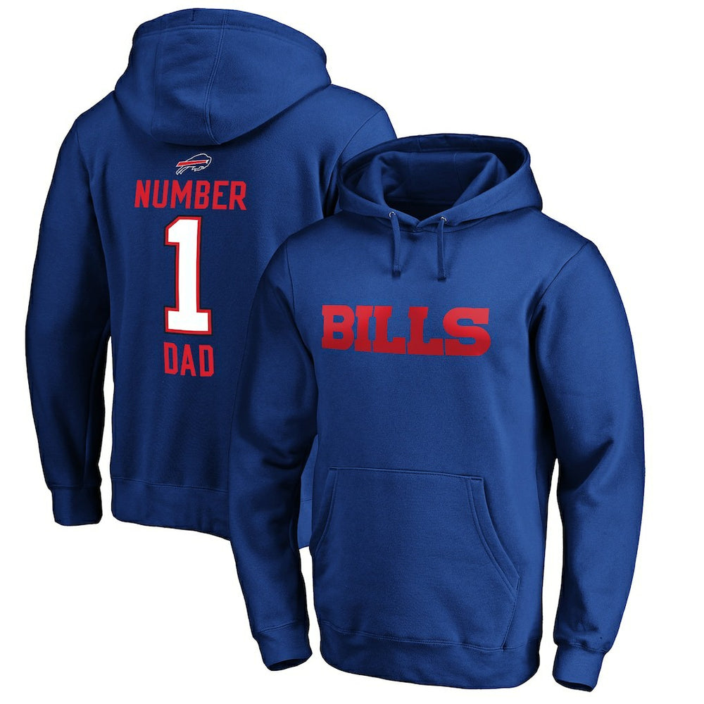 Buffalo Bills #1 Dad Pullover Hoodie Royal - NFL