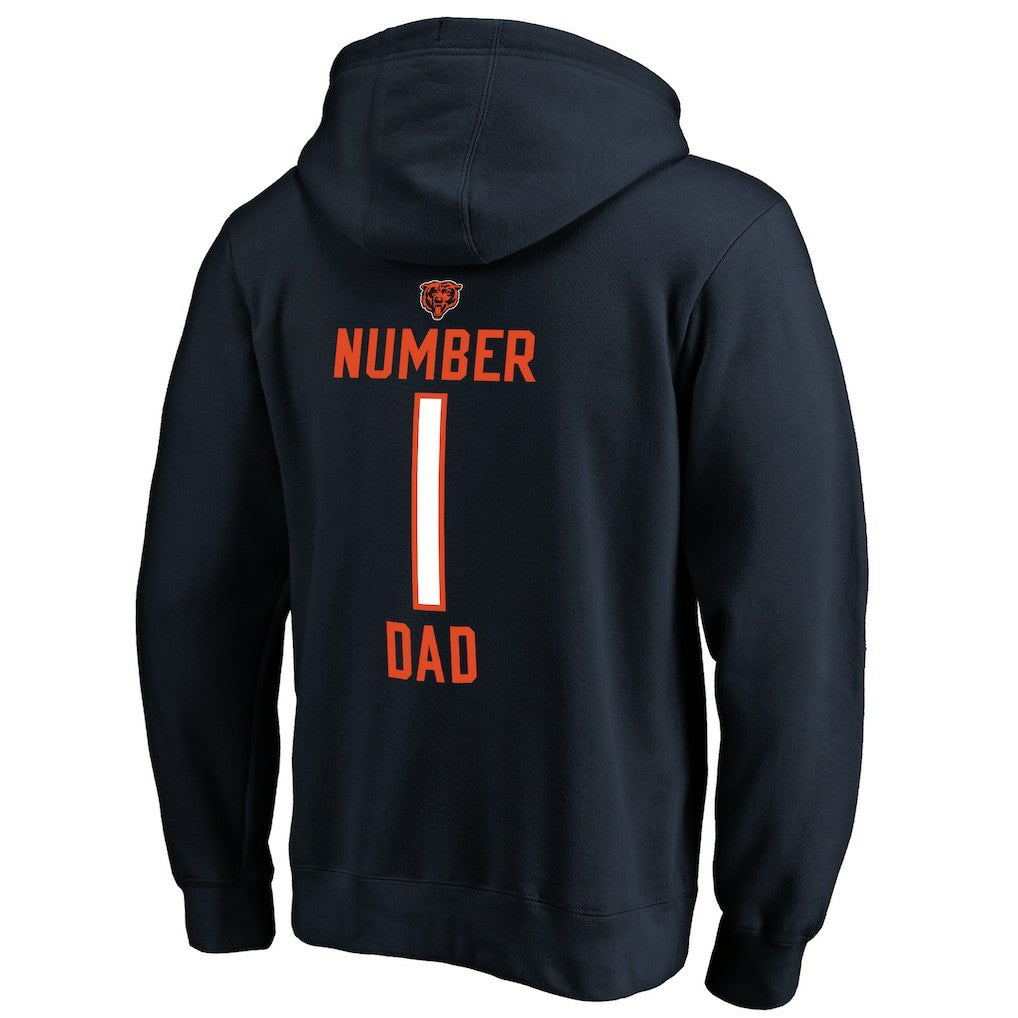 Chicago Bears #1 Dad Pullover Hoodie Navy - NFL