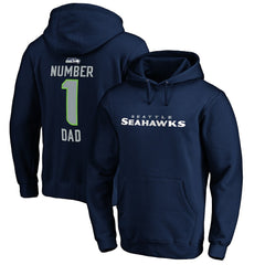 Seattle Seahawks #1 Dad Pullover Hoodie Navy - NFL