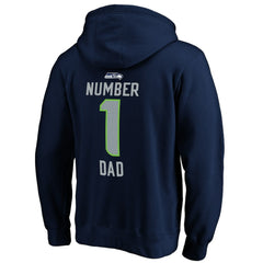Seattle Seahawks #1 Dad Pullover Hoodie Navy - NFL