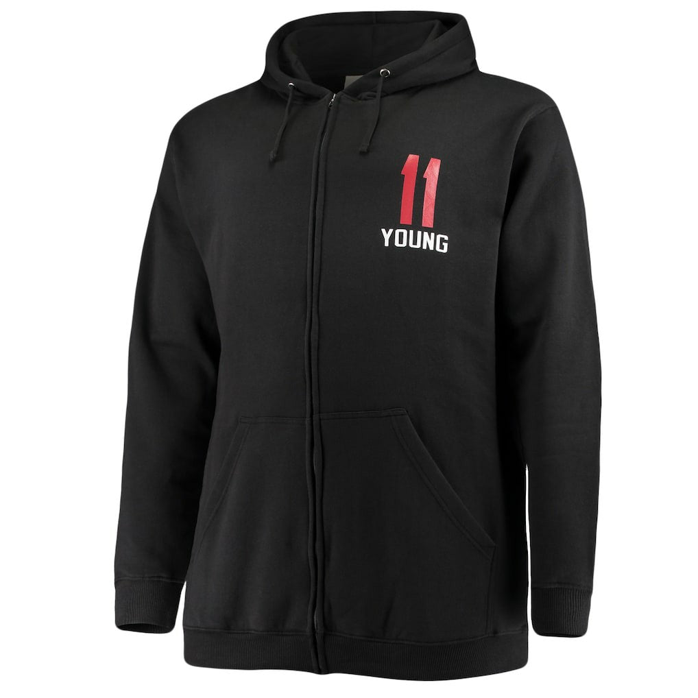 Fanatics - Trae Young Atlanta Hawks Big & Tall Player Name & Number Full-Zip Hoodie Jacket - Black