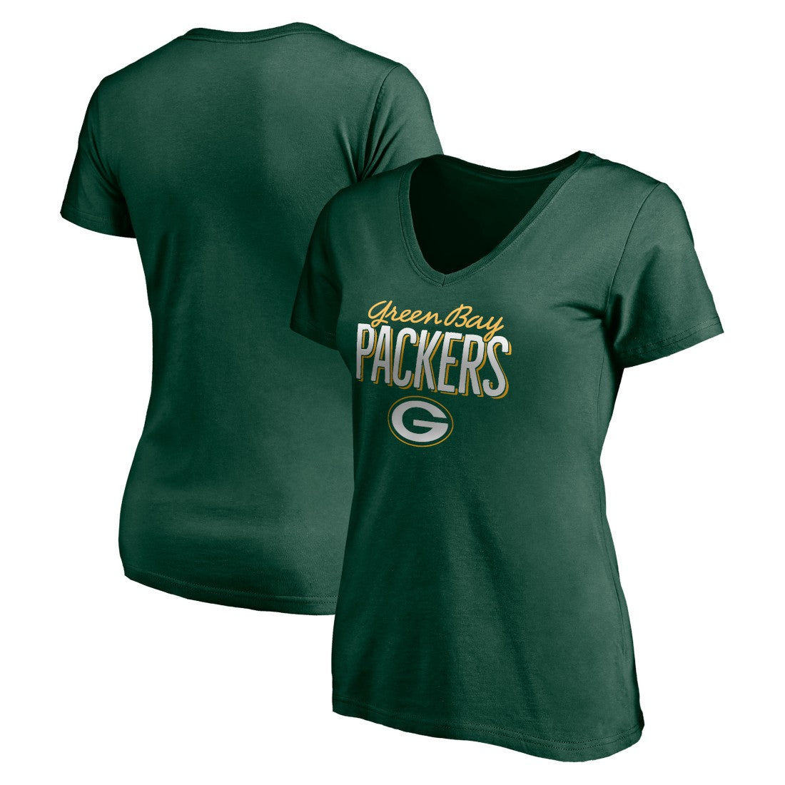 Green Bay Packers Women's Nostalgia V-Neck T-Shirt Green - Fanatics