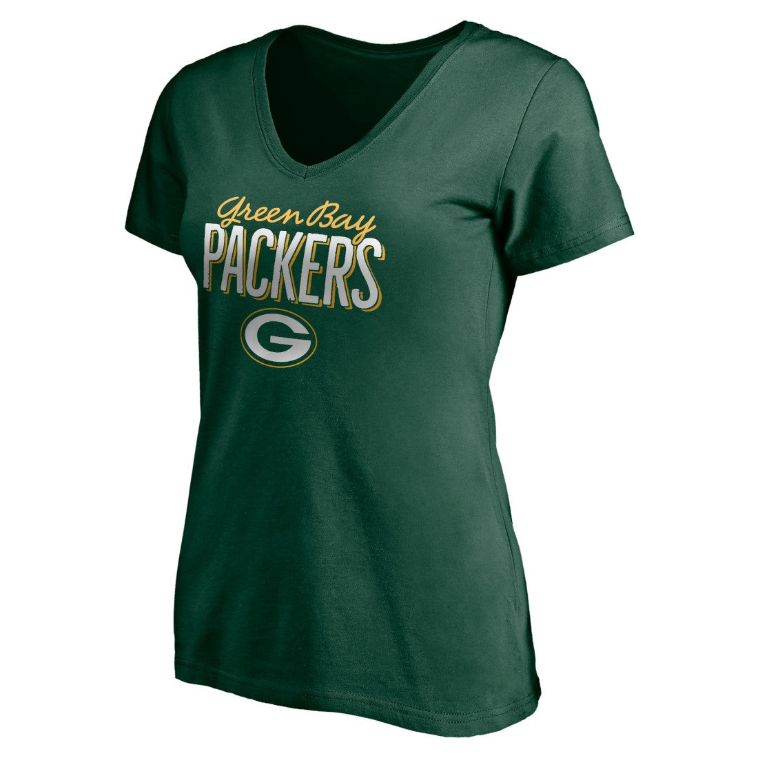 Green Bay Packers Women's Nostalgia V-Neck T-Shirt Green - Fanatics