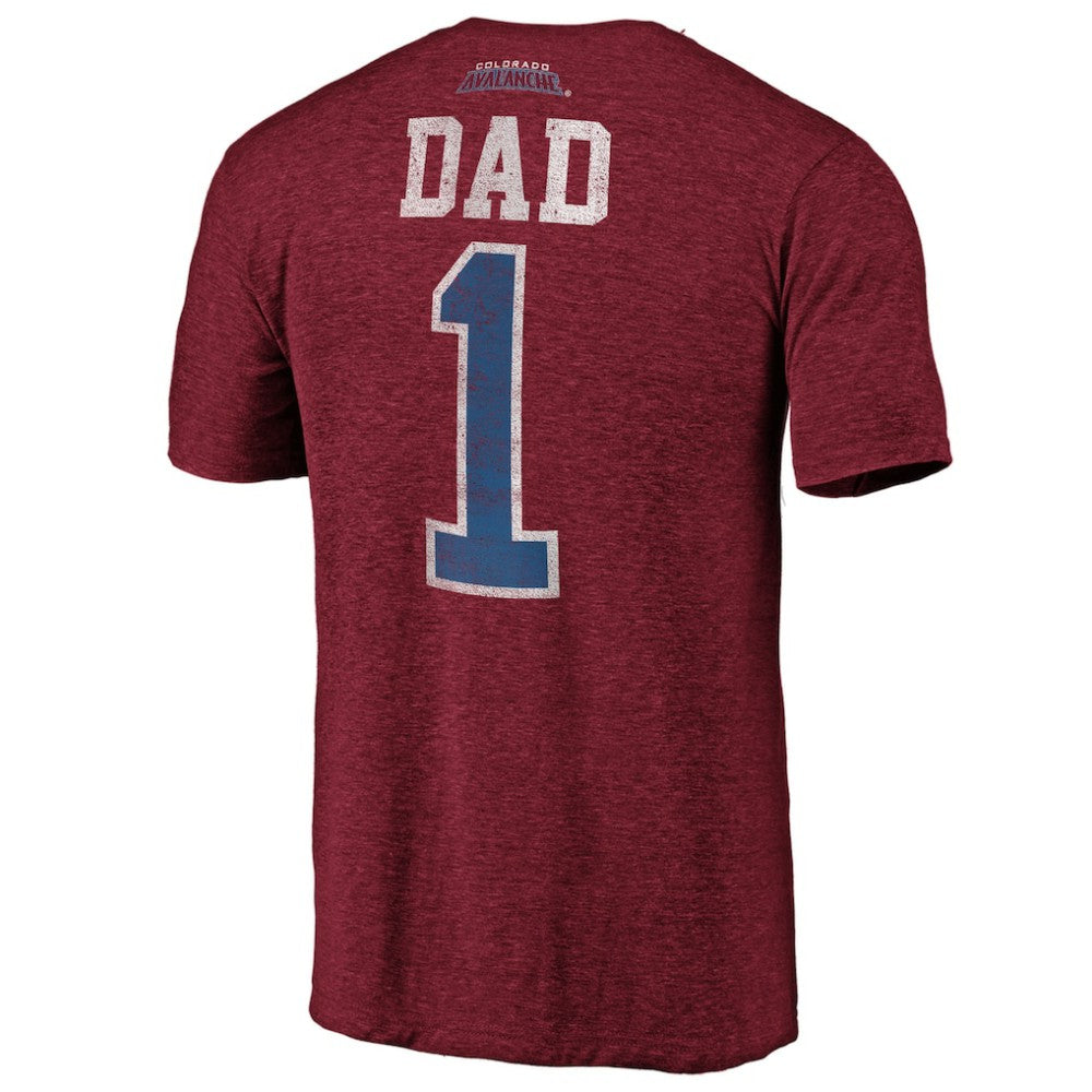Colorado Avalanche - Greatest Dad Tri-Blend T-Shirt Burgundy