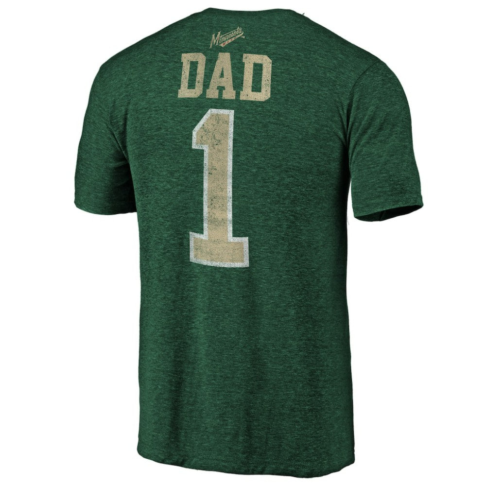 Minnesota Wild - Greatest Dad Tri-Blend T-Shirt Green