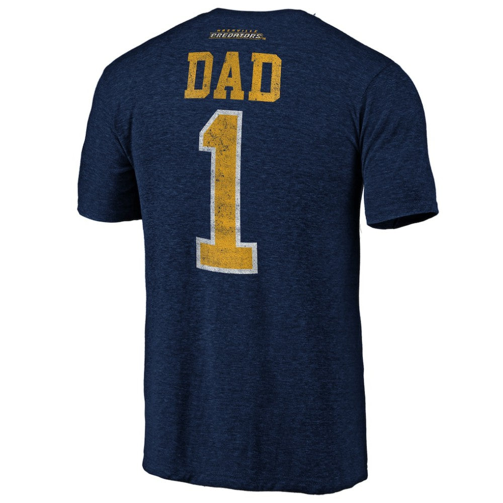 Nashville Predators - Greatest Dad Tri-Blend T-Shirt Navy