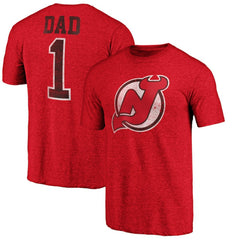 New Jersey Devils - Greatest Dad Tri-Blend T-Shirt Red