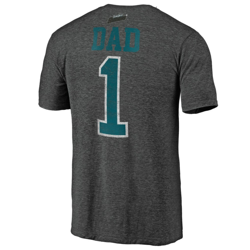 San Jose Sharks - Greatest Dad Tri-Blend T-Shirt Charcoal