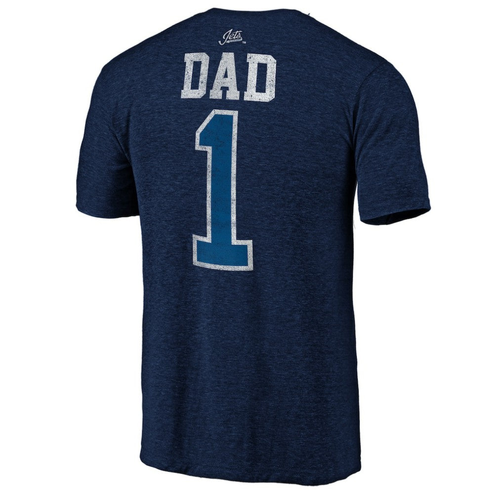 Winnipeg Jets - Greatest Dad Tri-Blend T-Shirt Navy