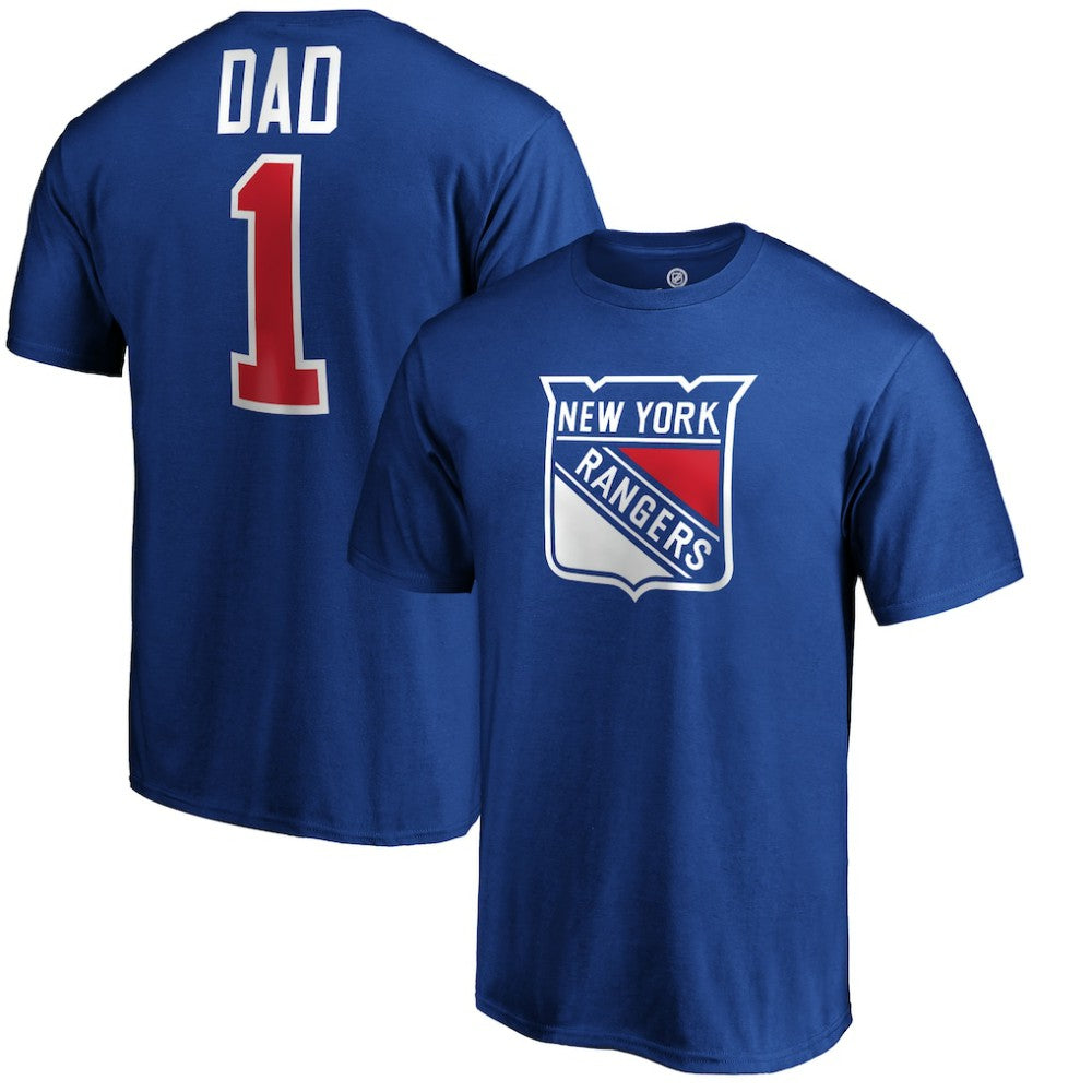New York Rangers #1 Dad Logo T-Shirt Blue
