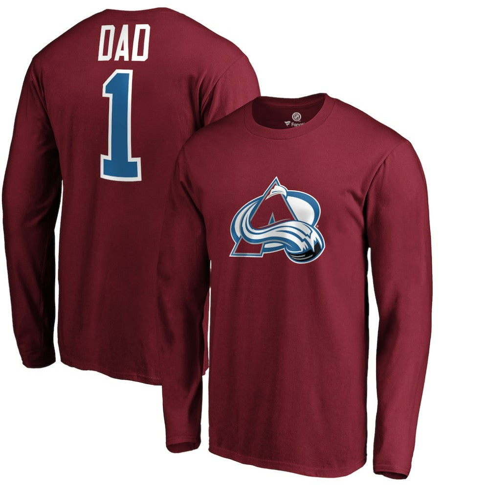 Colorado Avalanche - #1 Dad Long Sleeve T-Shirt Burgundy