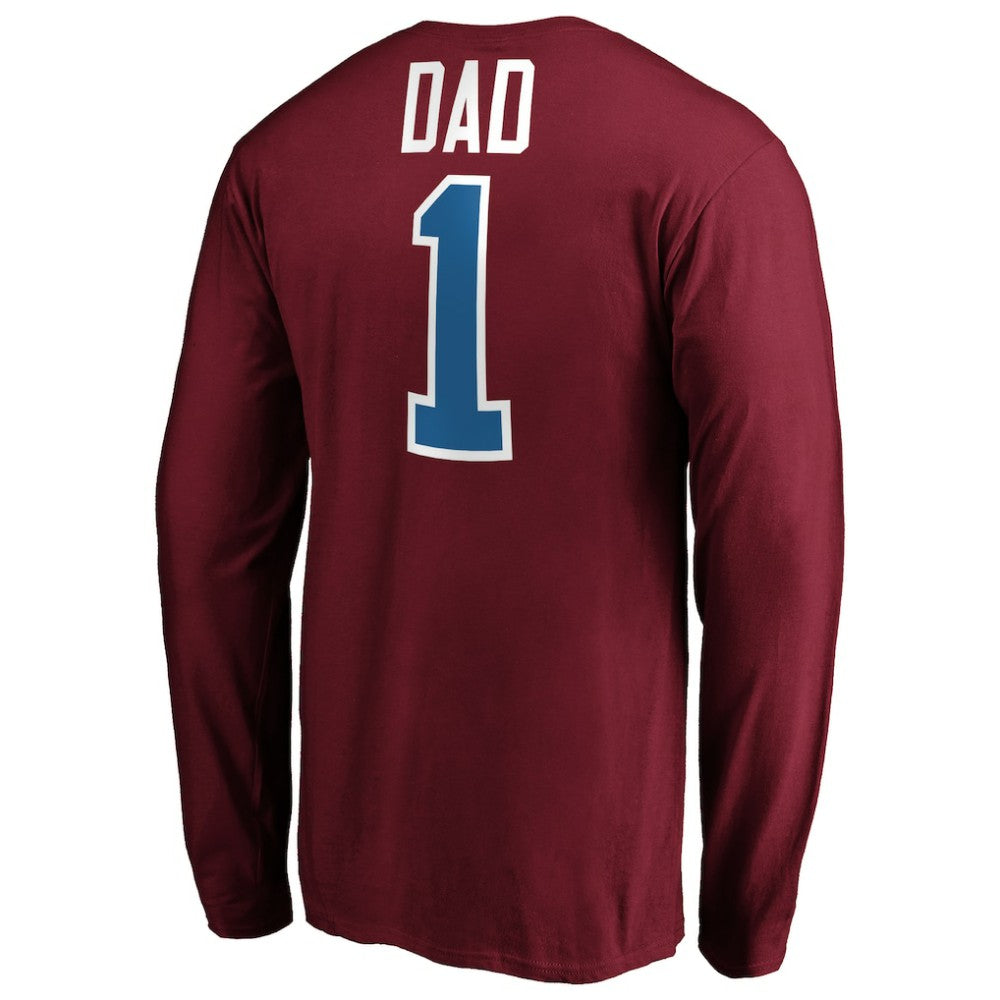 Colorado Avalanche - #1 Dad Long Sleeve T-Shirt Burgundy