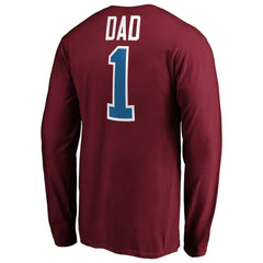 Colorado Avalanche - #1 Dad Long Sleeve T-Shirt Burgundy