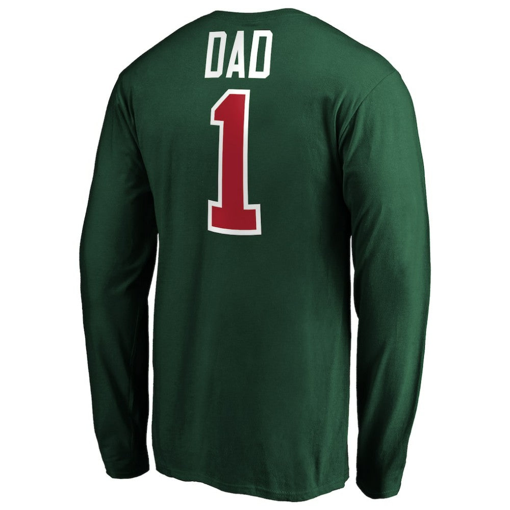Minnesota Wild - #1 Dad Long Sleeve T-Shirt Green