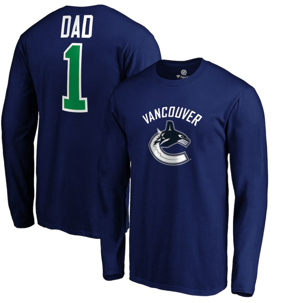 Vancouver Canucks - #1 Dad Long Sleeve T-Shirt Blue