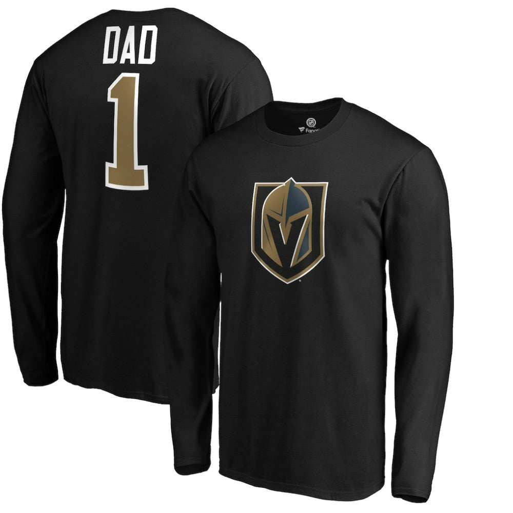 Vegas Golden Knights #1 Dad Long Sleeve T-Shirt Black