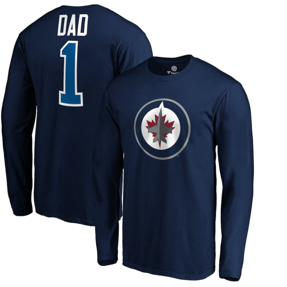 Winnipeg Jets - #1 Dad Long Sleeve T-Shirt Navy