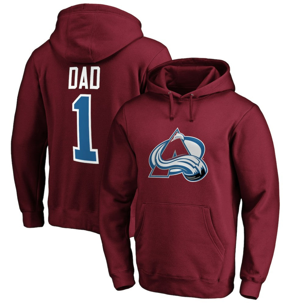 Colorado Avalanche - #1 Dad Pullover Hoodie Burgundy