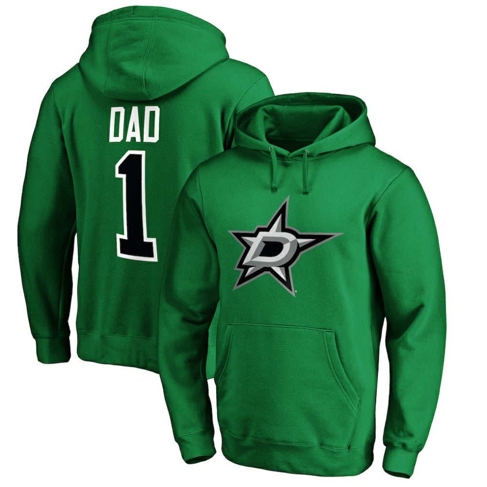Dallas Stars - #1 Dad Pullover Hoodie Kelly Green