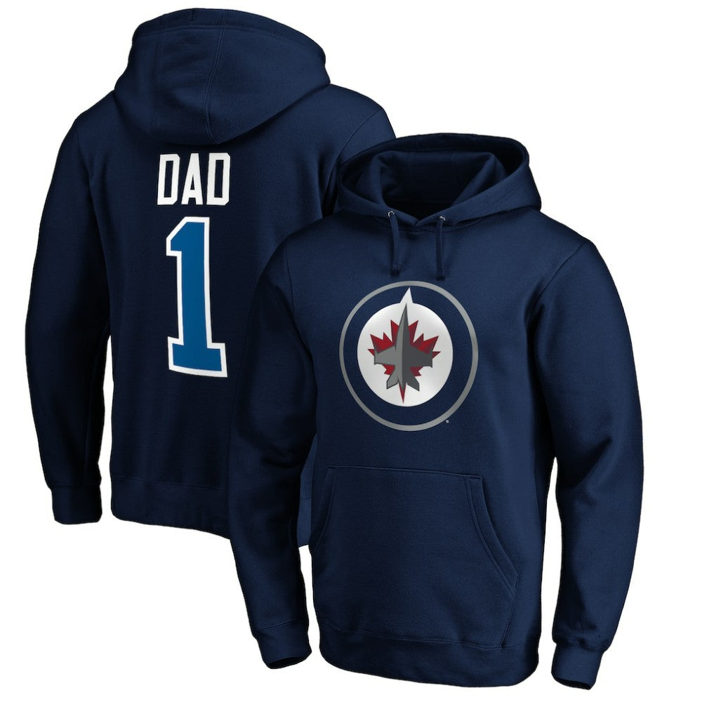 Winnipeg Jets - #1 Dad Pullover Hoodie Navy
