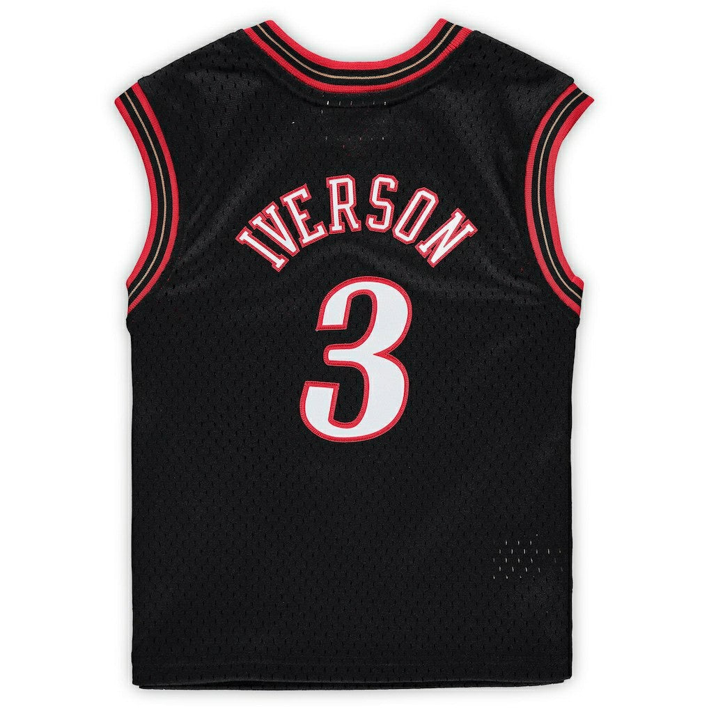Mitchell & Ness - Allen Iverson Philadelphia 76ers Preschool 2000-2001 Hardwood Classics Throwback Team Jersey - Black