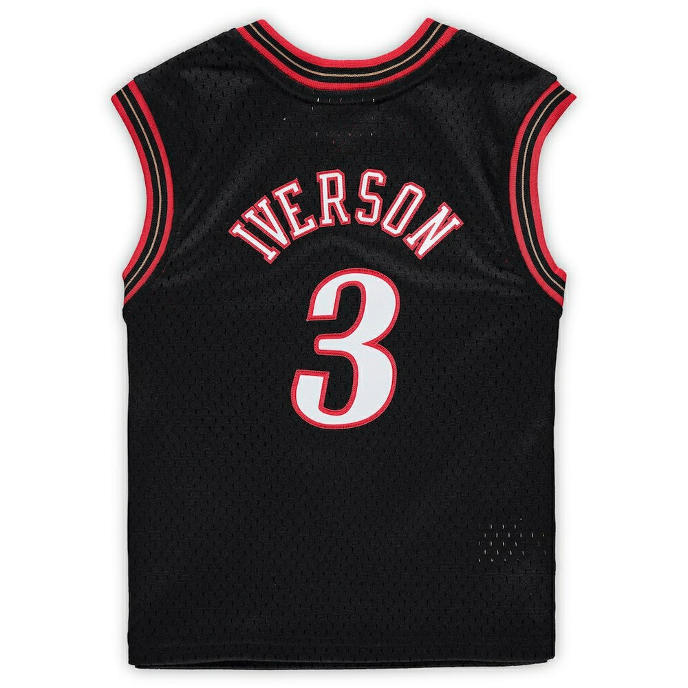 Mitchell & Ness - Allen Iverson Philadelphia 76ers Preschool 2000-2001 Hardwood Classics Throwback Team Jersey - Black