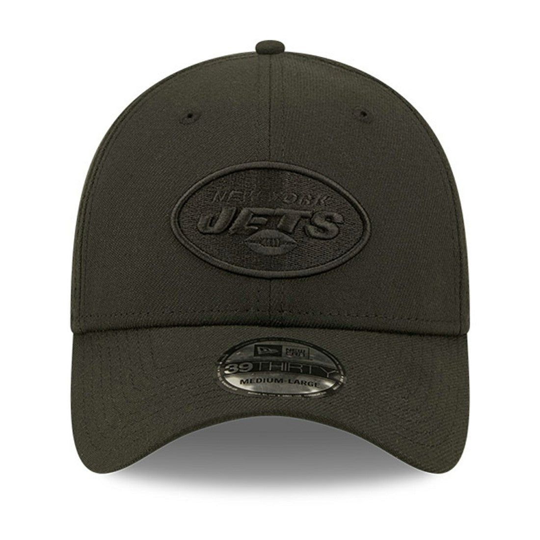 New York Jets New Era Black On Black 39THIRTY Flex Hat - NFL