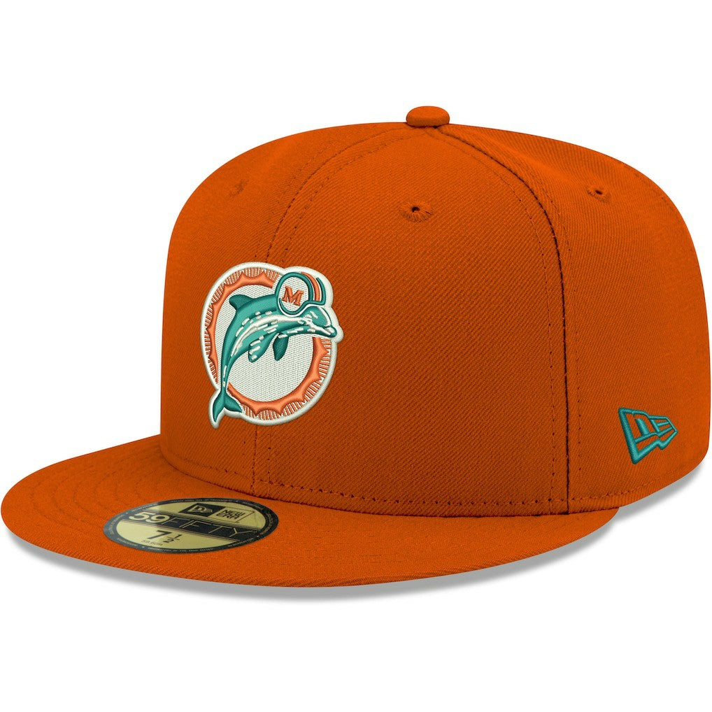 Miami Dolphins New Era Omaha Throwback 59FIFTY Fitted Hat Orange - NFL