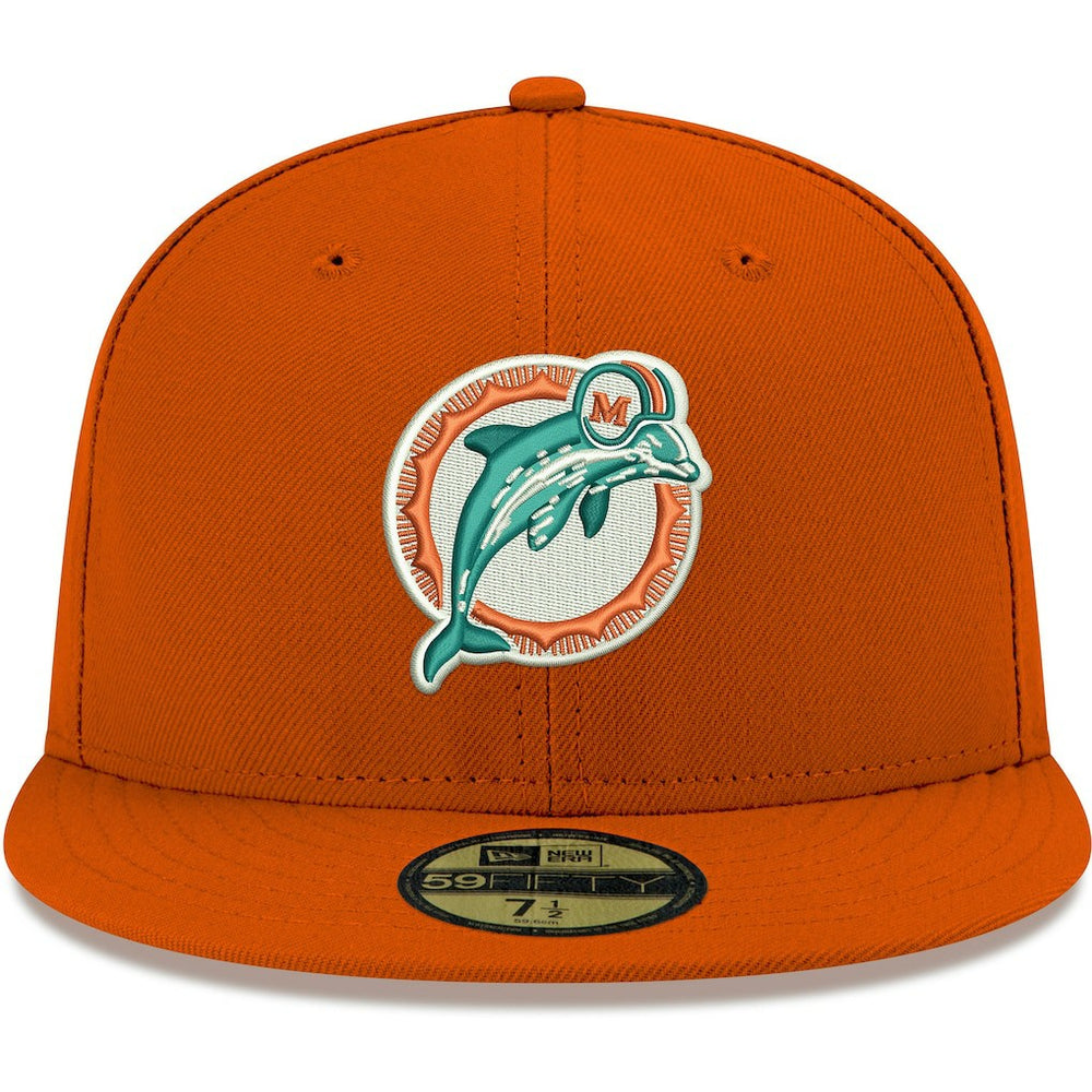 Miami Dolphins New Era Omaha Throwback 59FIFTY Fitted Hat Orange - NFL