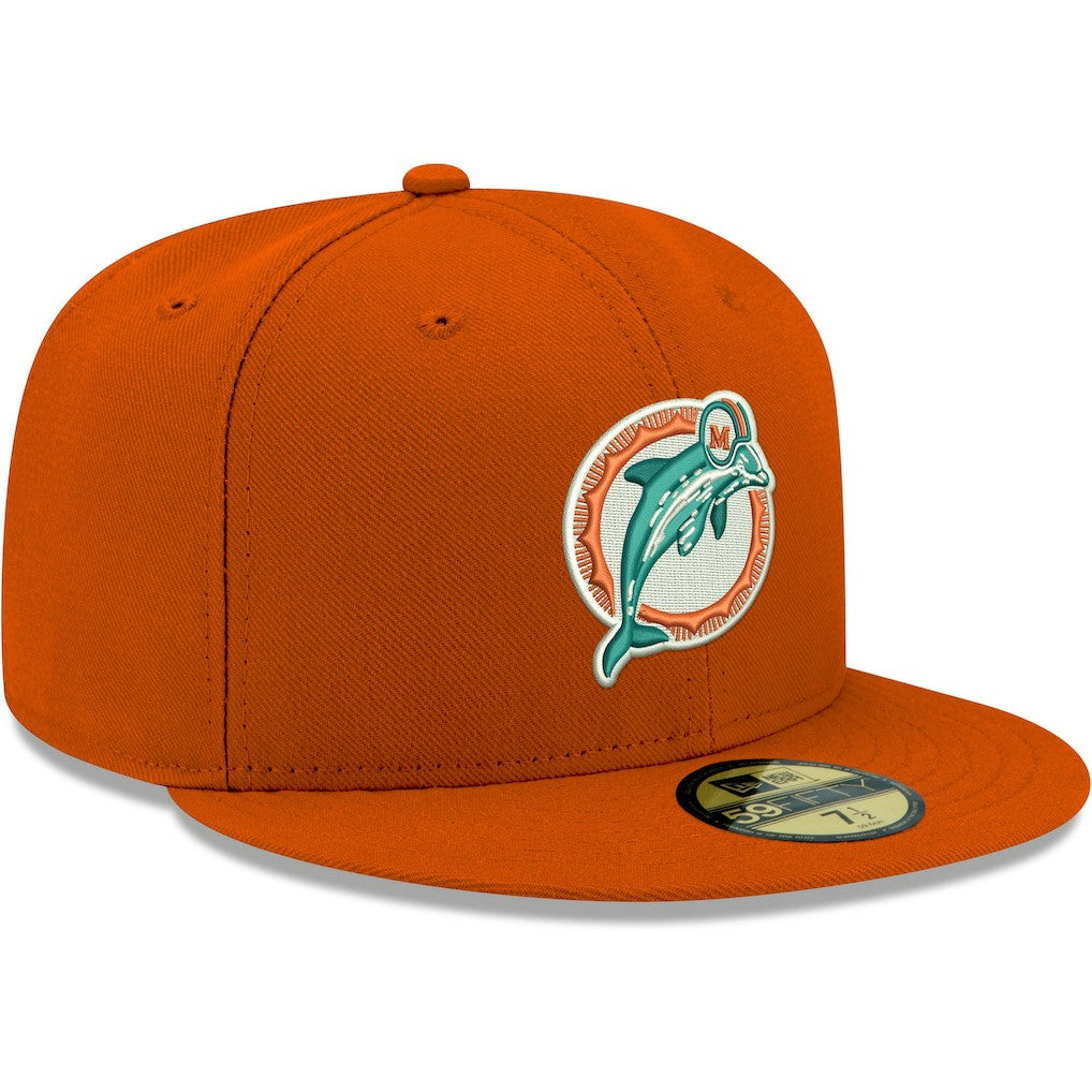 Miami Dolphins New Era Omaha Throwback 59FIFTY Fitted Hat Orange - NFL
