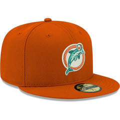 Miami Dolphins New Era Omaha Throwback 59FIFTY Fitted Hat Orange - NFL