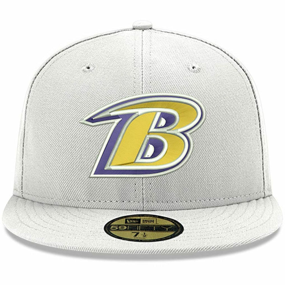 Baltimore Ravens New Era Omaha Lettermark 59FIFTY Fitted Hat White - NFL