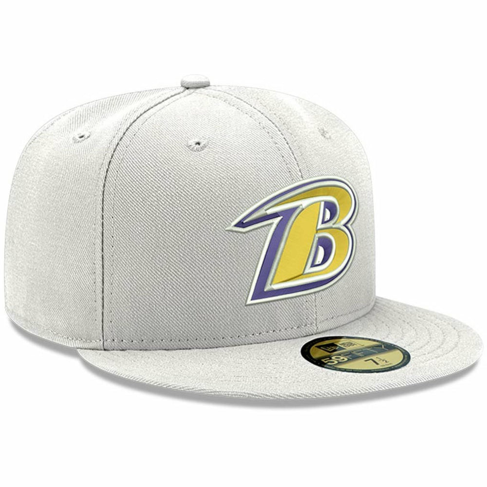 Baltimore Ravens New Era Omaha Lettermark 59FIFTY Fitted Hat White - NFL
