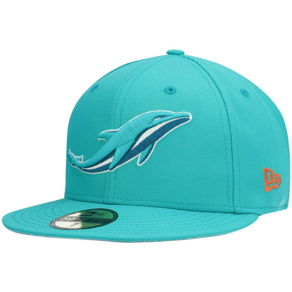Miami Dolphins New Era Omaha 59FIFTY Fitted Hat Aqua - NFL