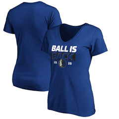 NBA - Dallas Mavericks Women's Ball Is Back V-Neck T-Shirt - Royal