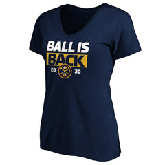 NBA - Denver Nuggets Women's Ball Is Back V-Neck T-Shirt - Navy