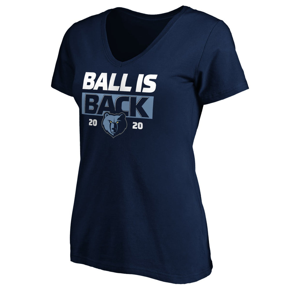 NBA - Memphis Grizzlies Women's Ball Is Back V-Neck T-Shirt - Navy