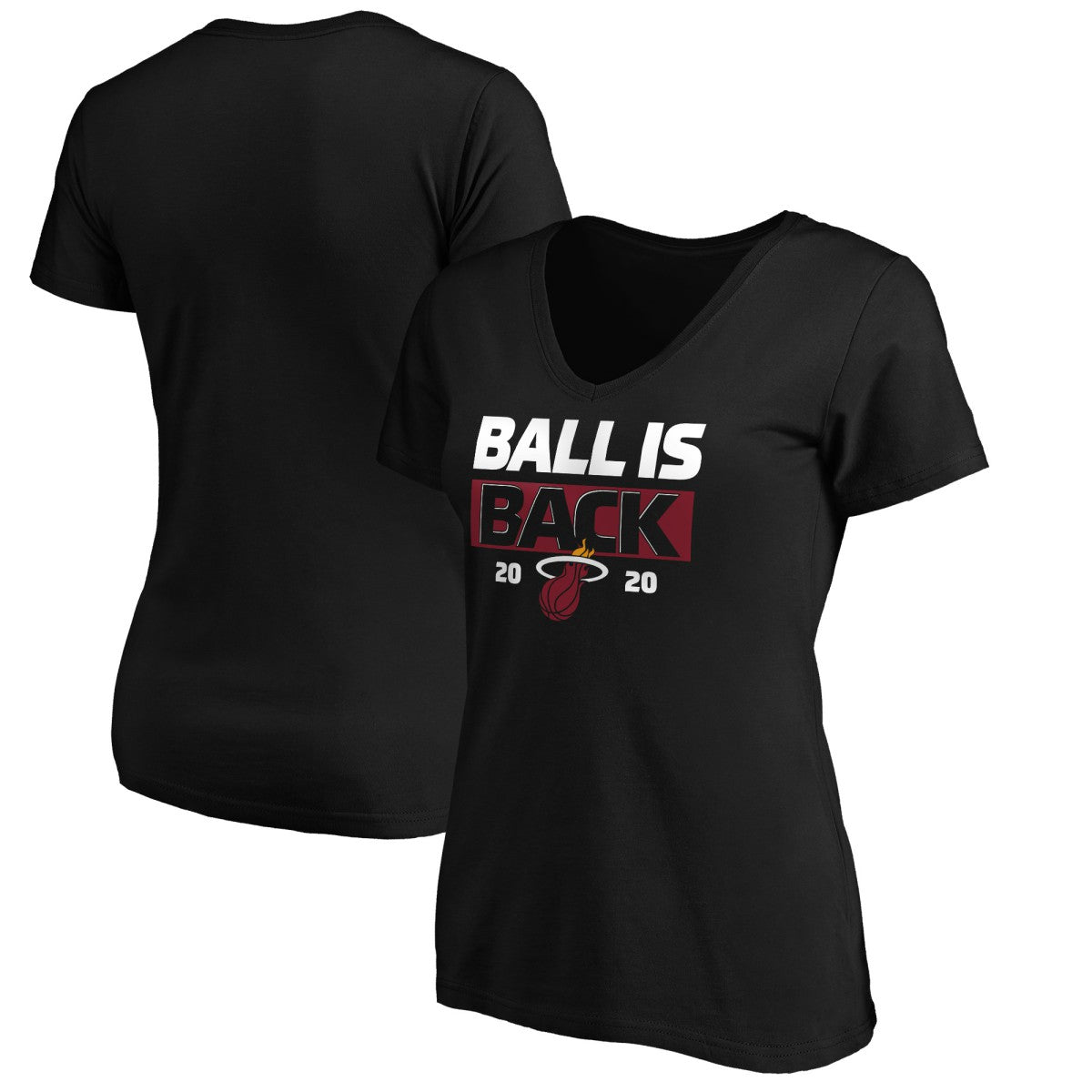 NBA - Miami Heat Women's Ball Is Back V-Neck T-Shirt - Black