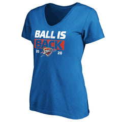 NBA - Oklahoma City Thunder Women's Ball Is Back V-Neck T-Shirt - Blue