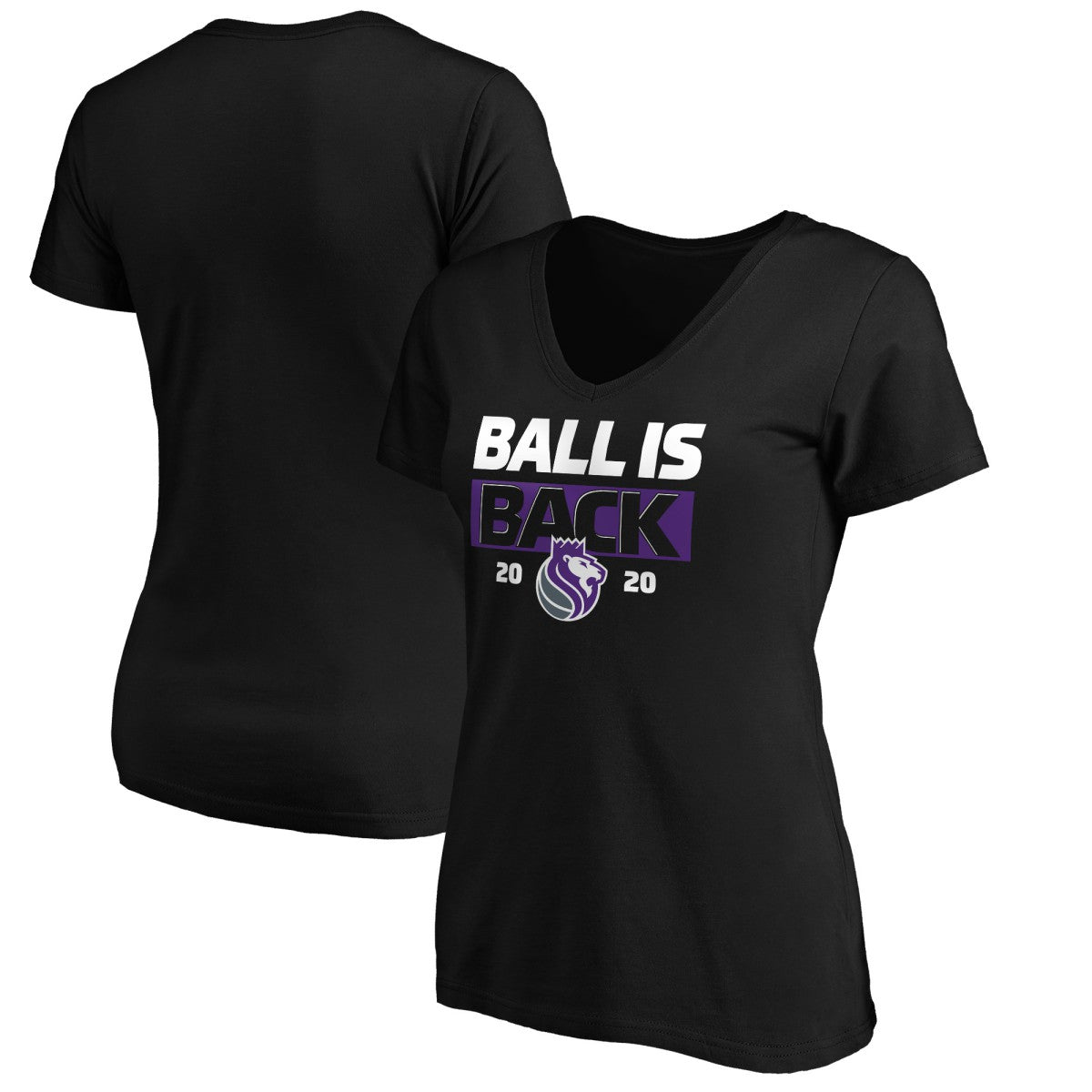 NBA - Sacramento Kings Women's Ball Is Back V-Neck T-Shirt - Black