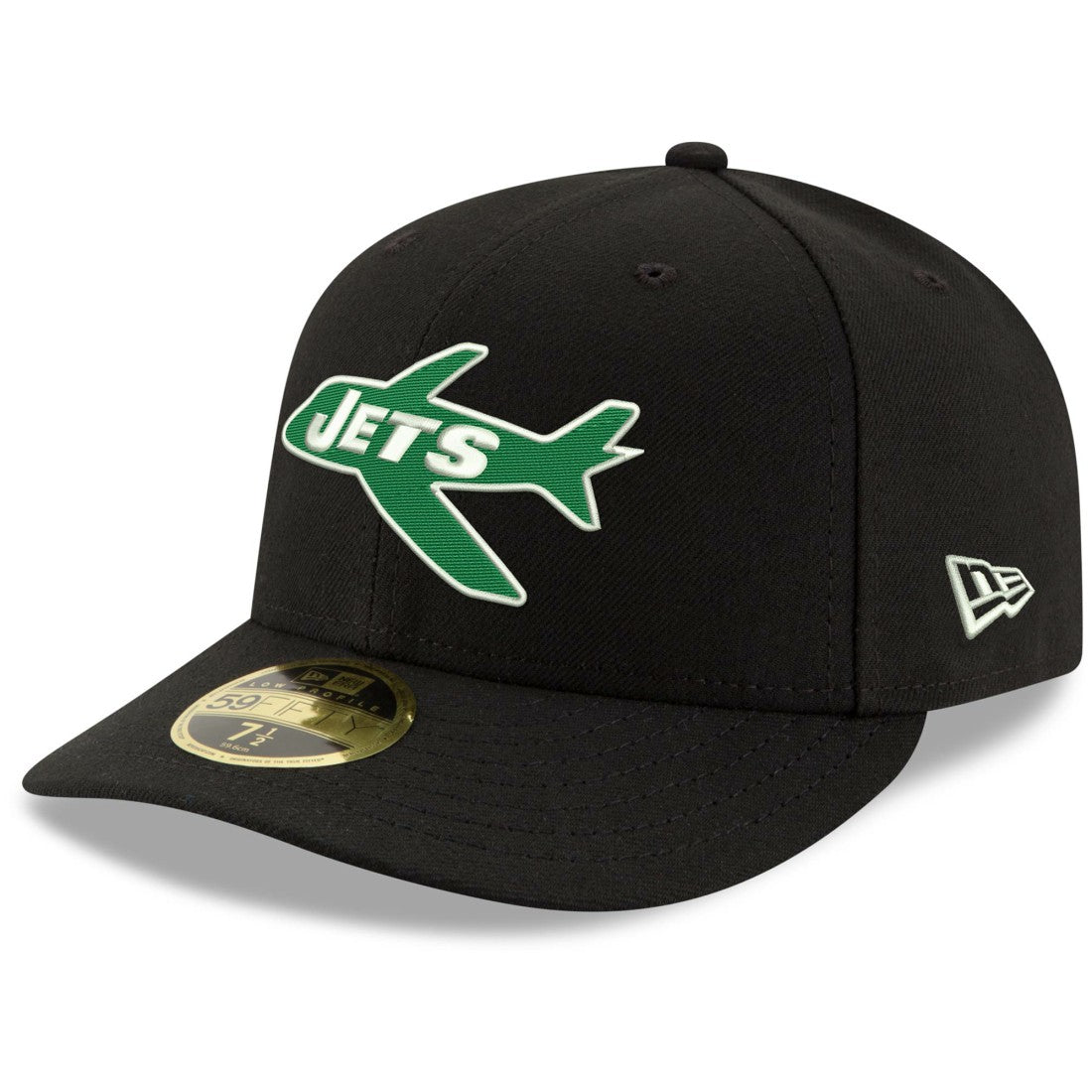 New York Jets New Era Omaha Throwback Low Profile 59FIFTY Fitted Hat Black - NFL