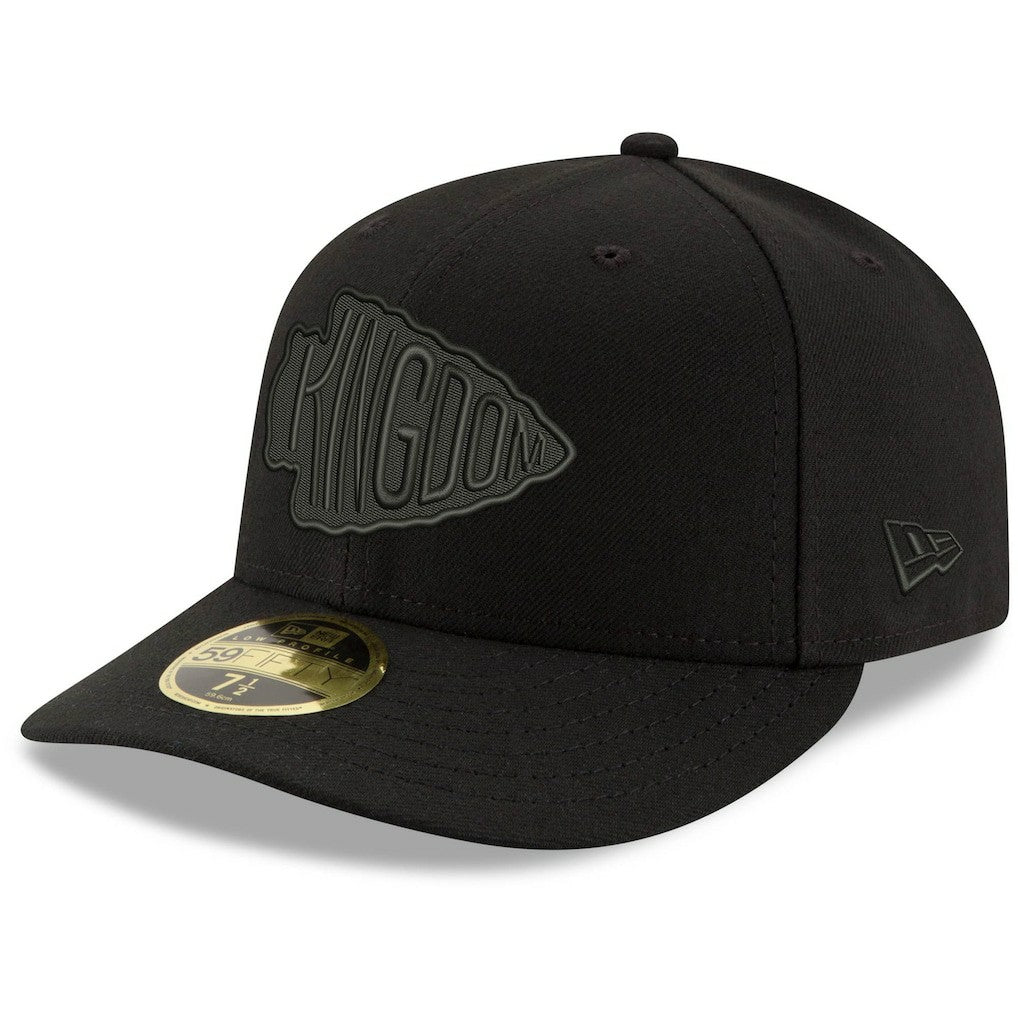 Kansas City Chiefs New Era Alternate Logo Black on Black Low Profile 59FIFTY II Fitted Hat Black - NFL