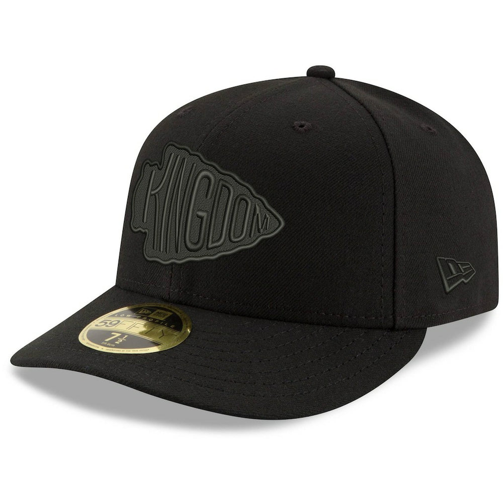 Kansas City Chiefs New Era Alternate Logo Black on Black Low Profile 59FIFTY II Fitted Hat Black - NFL