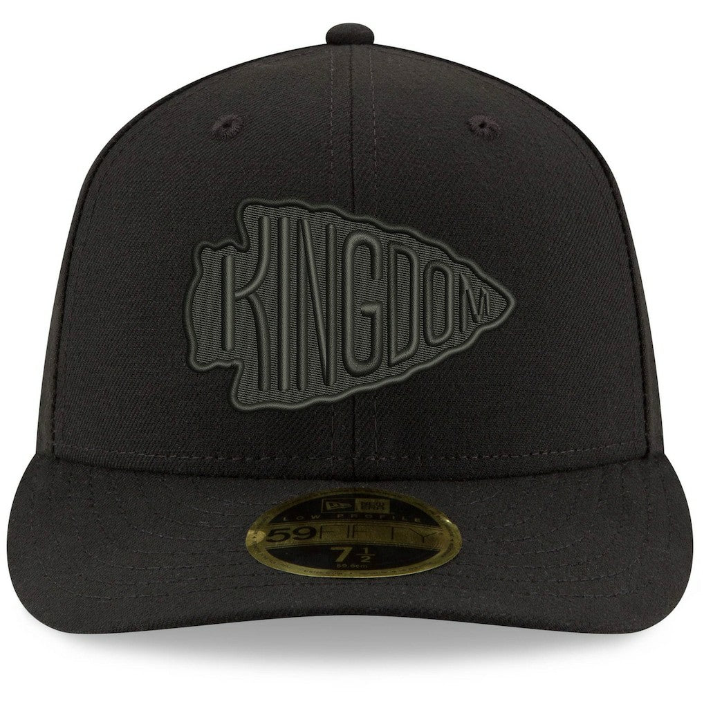 Kansas City Chiefs New Era Alternate Logo Black on Black Low Profile 59FIFTY II Fitted Hat Black - NFL