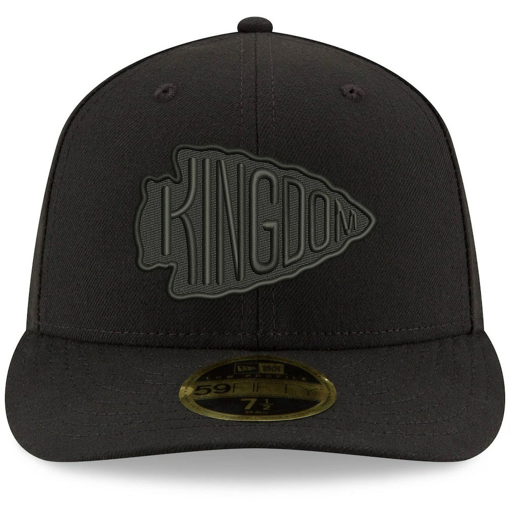 Kansas City Chiefs New Era Alternate Logo Black on Black Low Profile 59FIFTY II Fitted Hat Black - NFL